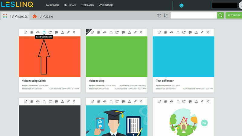 The Collaborate feature in LesLinq: working together on a project