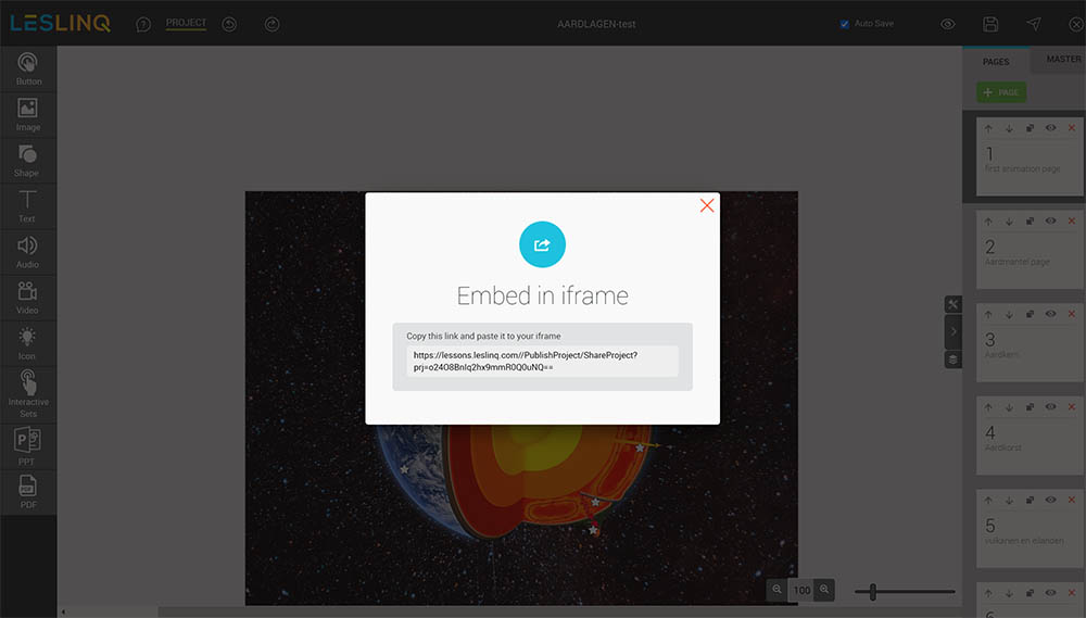 LesLinq iframe export