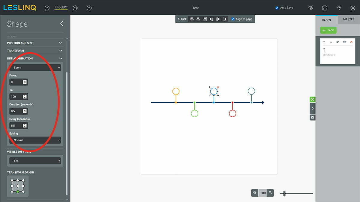 initial animation leslinq aanpassen