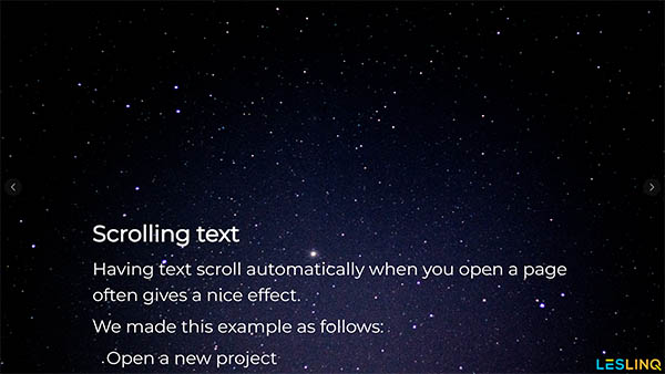 scrolling text LesLinq