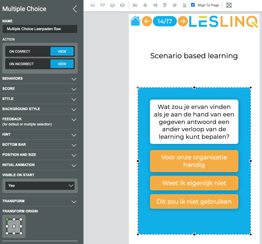 scenario based learning in LesLinq