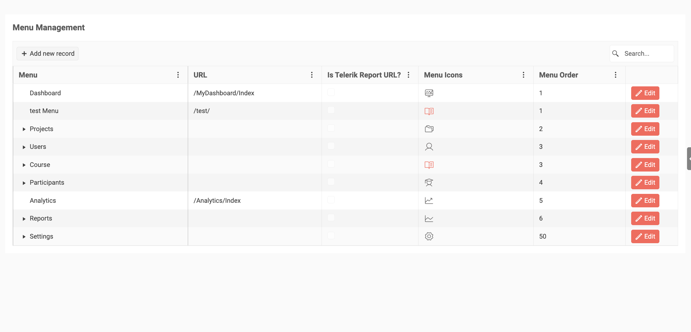 menu management leslinq