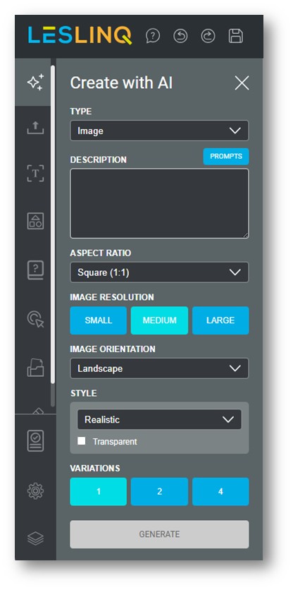 Afbeeldingen genereren met AI in LesLinq